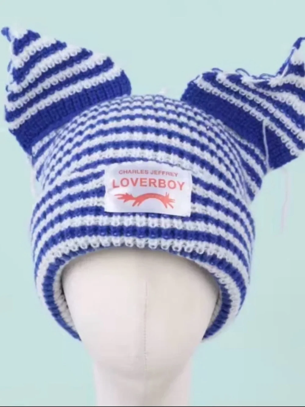 Blue & White Charles Jeffery Loverboy beanie